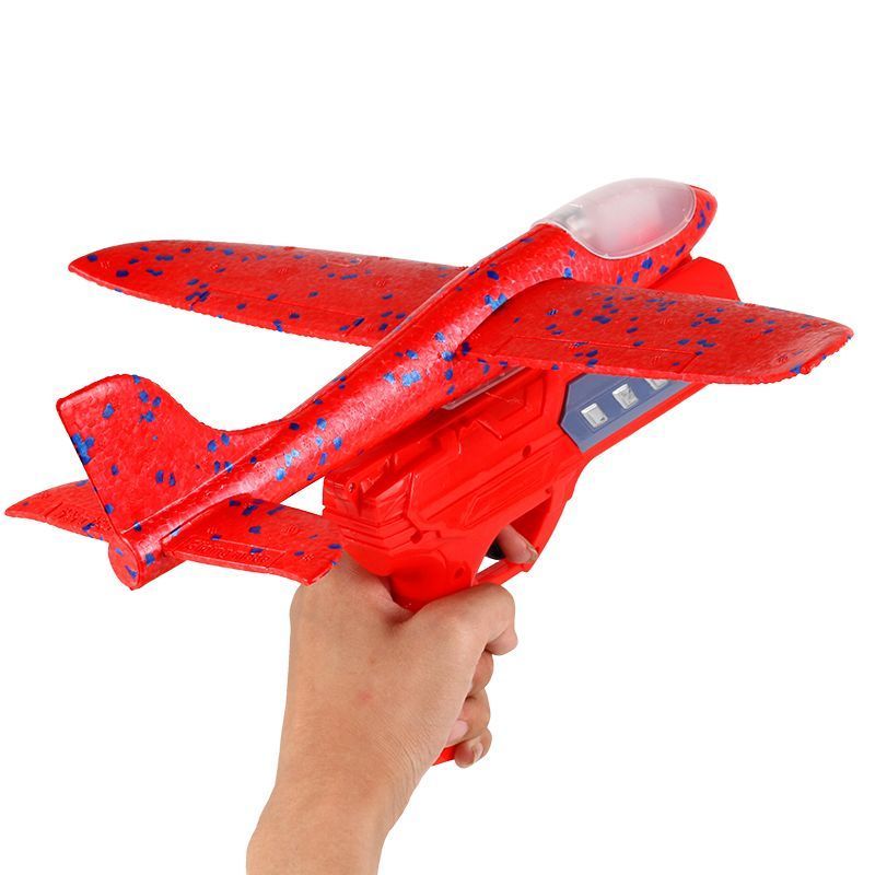【2.2Ten Thousand People Collection】TikTok Internet Celebrity Light Foam Airplane Ejection Gun Glider Stall Children's Toy Boys Outdoor Sports