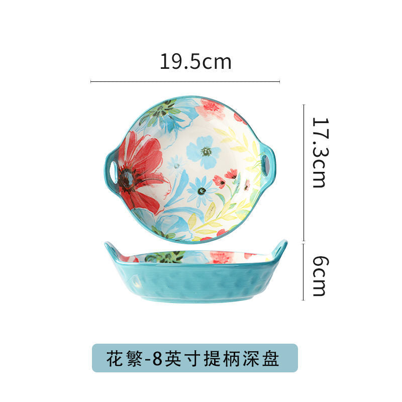 【1327Second-Time Repurchase】Ceramic Tableware Suit Internet Celebrity Combination Plate Household Creative Nordic Style Tableware Bowl and Plates Suit Instant Noodles Rice Bowl