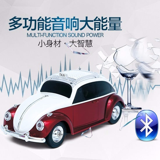 【Strong Sound Quality】Colorful Crystal Taxi Model Bluetooth Audio Colorful Light Speaker Mini Wireless Card Sports Car Subwoofer