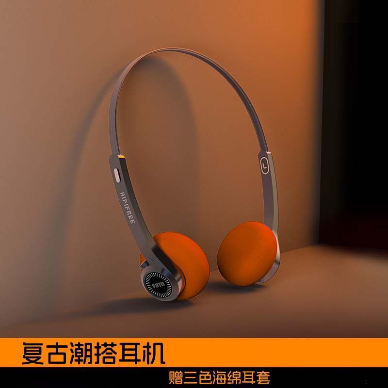Wave hifiFree Head-mounted Wireless Bluetooth Earphones Retro Compact Lightweight Sports2024New model with long battery life