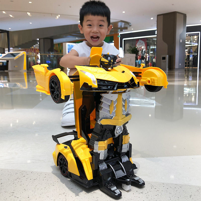 【3.3Ten Thousand People Collection】Remote Control Car Sensing Transforming Rechargeable Toy Car King Kong Robot Kids Children's Toy Boys Racing Car