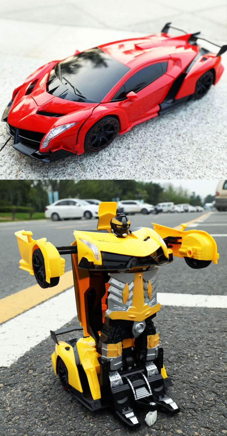 【3.3Ten Thousand People Collection】Remote Control Car Sensing Transforming Rechargeable Toy Car King Kong Robot Kids Children's Toy Boys Racing Car