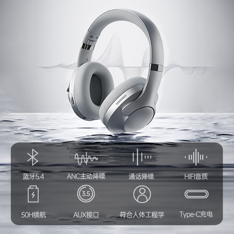 2025New Fanji Headset Bluetooth ANC Active Noise Reduction Wireless Long Endurance Apple Xiaomi Universal