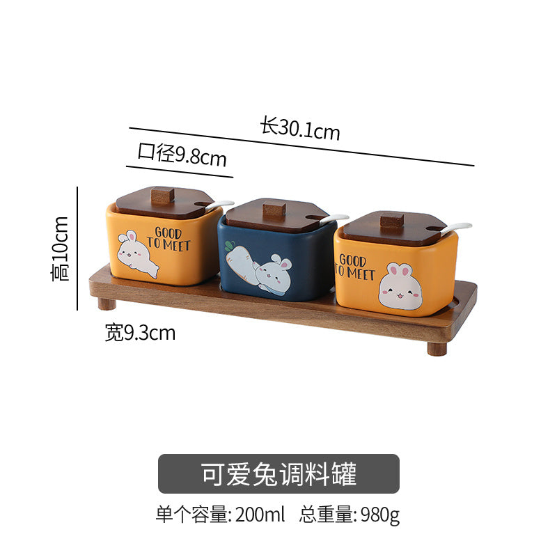 【3051People Collection】Good-looking Cute Rabbit Ceramic Tableware Combination Household Bowl Dish & Plate Suit Special Tableware Housewarming Gift