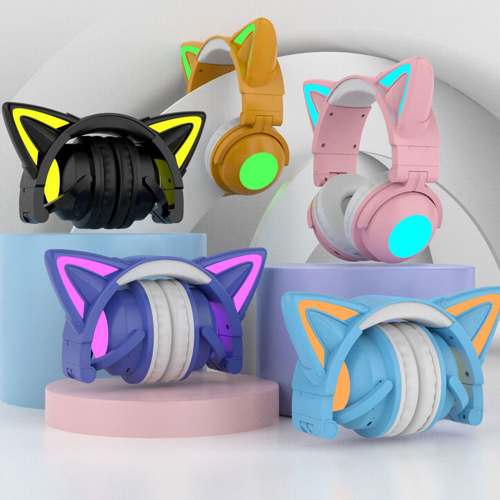 Headphone Head-Mounted Bluetooth E-Sports Games Chicken-Eating FireWire Sister Same Wireless Headset Cool Good-looking High-Profile Figure