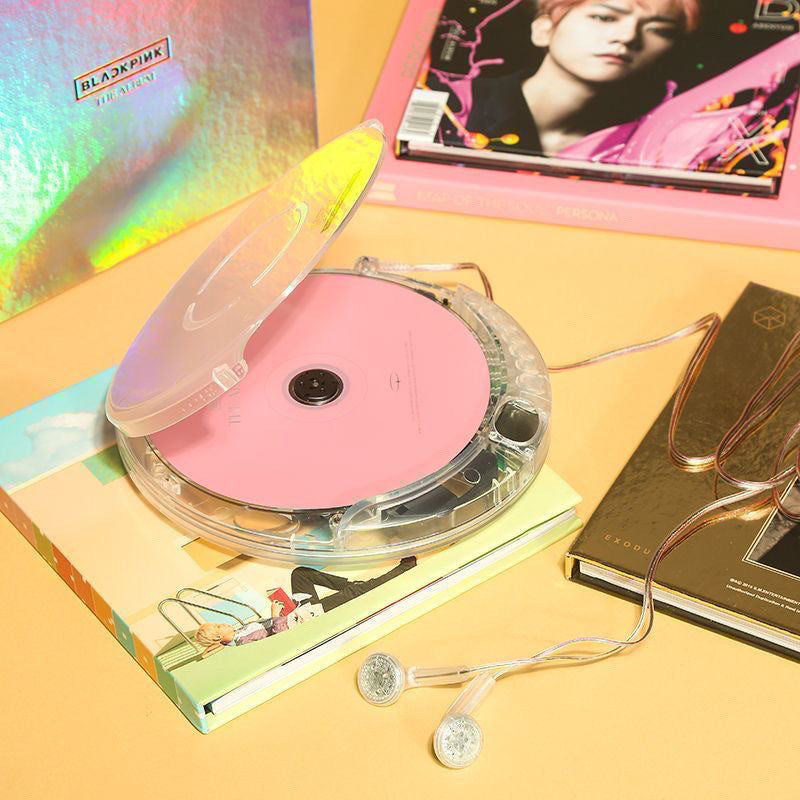 Spot Goods Fully Transparent CD Portable Walkman Player with Earphones USB Line Free Shipping Gift Merchandise
