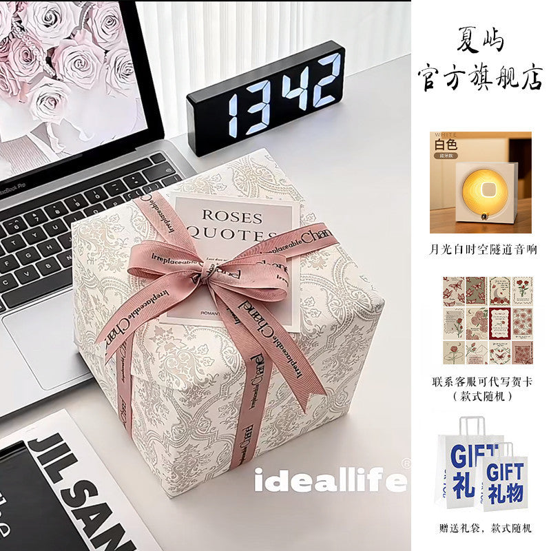 【Various Gift Box Options】Traveling Through Time Speaker Bluetooth Wireless High-Quality Sound Bedroom Atmosphere Night Light Gift for Men and Women Birthday Present