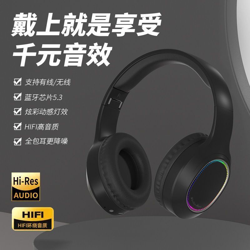 Popular Headband Bluetooth Earphones Wireless Headset High Aesthetic for Photography Android Apple Phone Computer Use