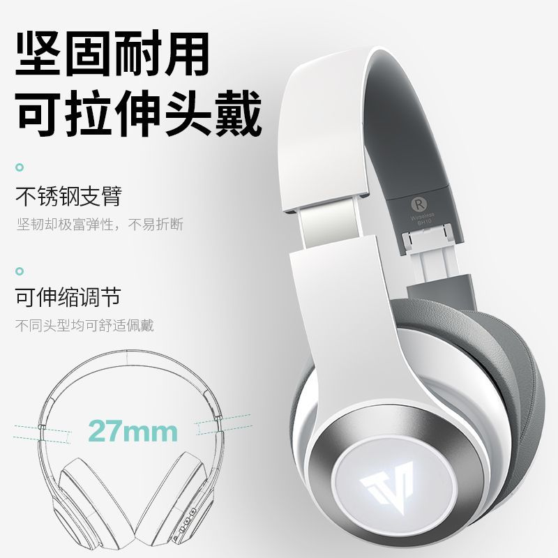 Jingshe Xiaobai Over-Ear Bluetooth Headphones Wireless Earbuds with Microphone for Computer Noise Cancelling Wired Suitable for Sony