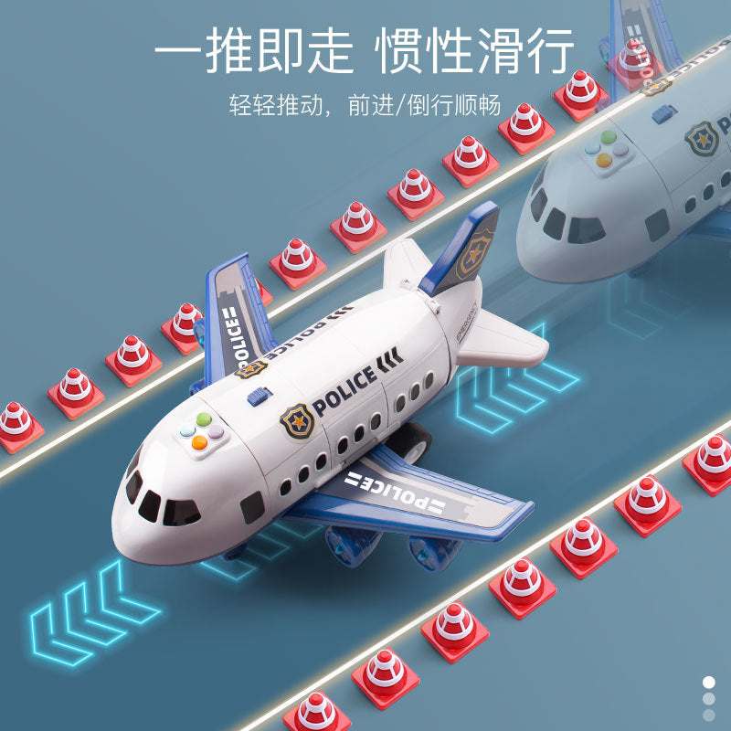 【3.5Ten Thousand People Praise】Large Deformation Storage Aircraft Toy Multifunctional Acousto-Optic Inertia Car Educational Children's Toys5Boy3-6Years Old