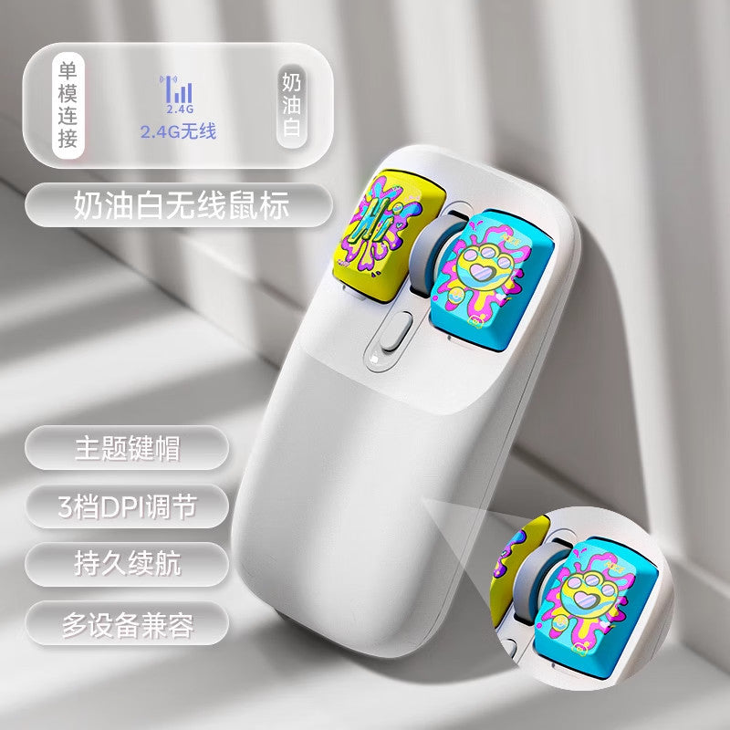 Forerunner Graffiti Wireless Mouse Rechargeable High Aesthetic Colorful Compact Portable Office Gaming Home Desktop