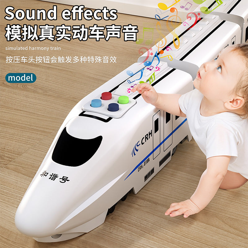 【30Hot Sale1228Pieces】Electric High-Speed Rail Harmony Model Large Simulation Universal Children's Boys Educational Story Toy Train Gift