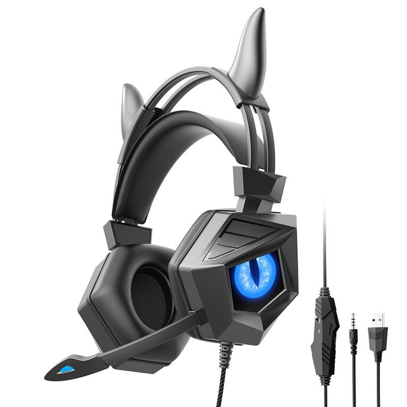 Demon Red Eye Computer3.5mm Audio Headset Over-Ear Gaming Microphone Sound Positioning