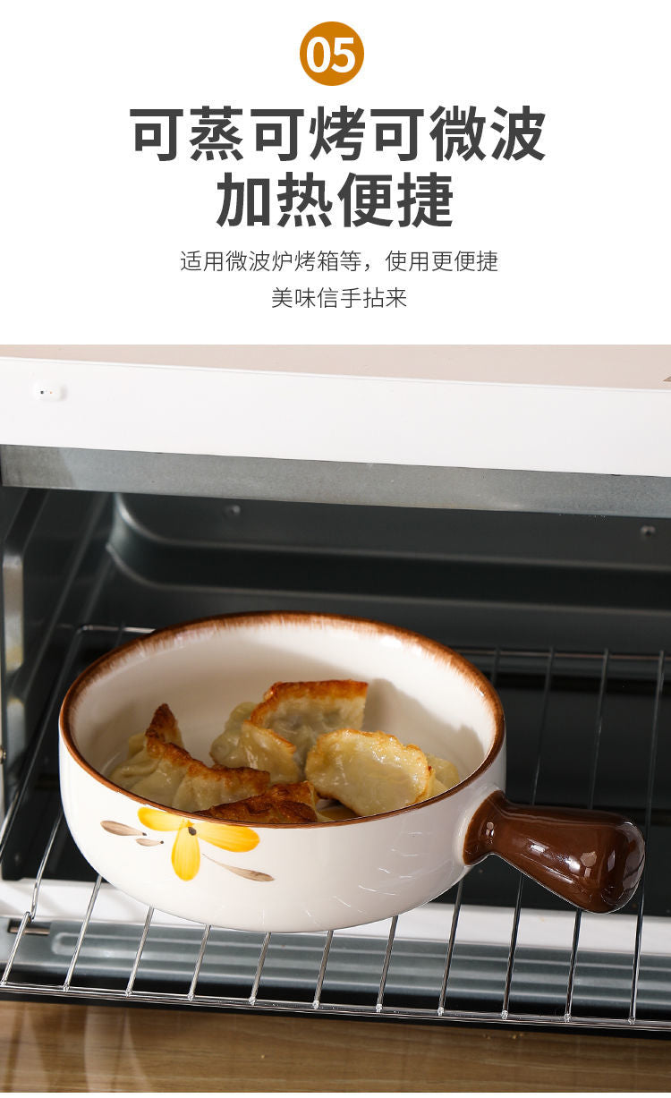 【HTK2388People】Campanula Flower for One Person Bowl Dish Suit Home Cartoon4Person Bowls, Plates, and Chopsticks Trending Creative Couple Pairs2Human Tableware