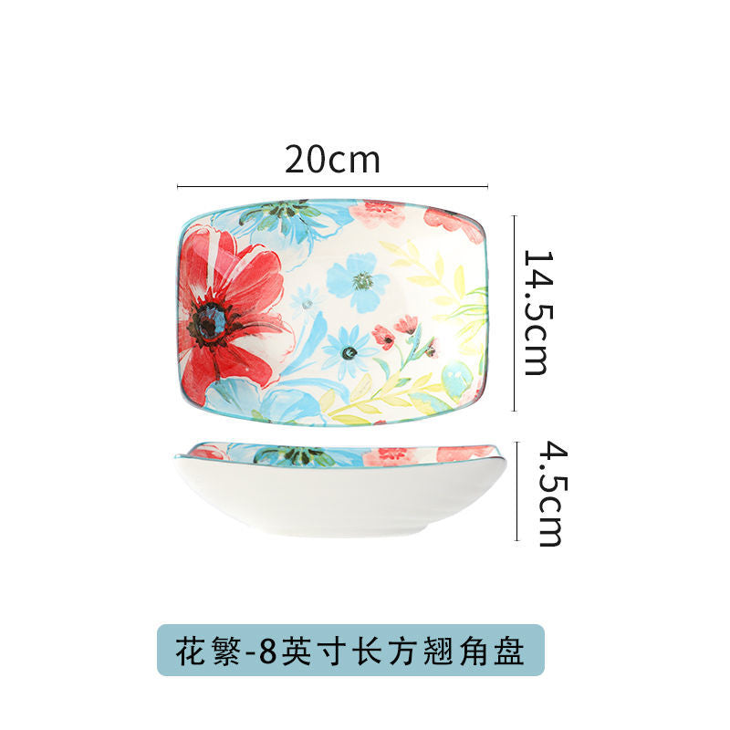 【1327Second-Time Repurchase】Ceramic Tableware Suit Internet Celebrity Combination Plate Household Creative Nordic Style Tableware Bowl and Plates Suit Instant Noodles Rice Bowl