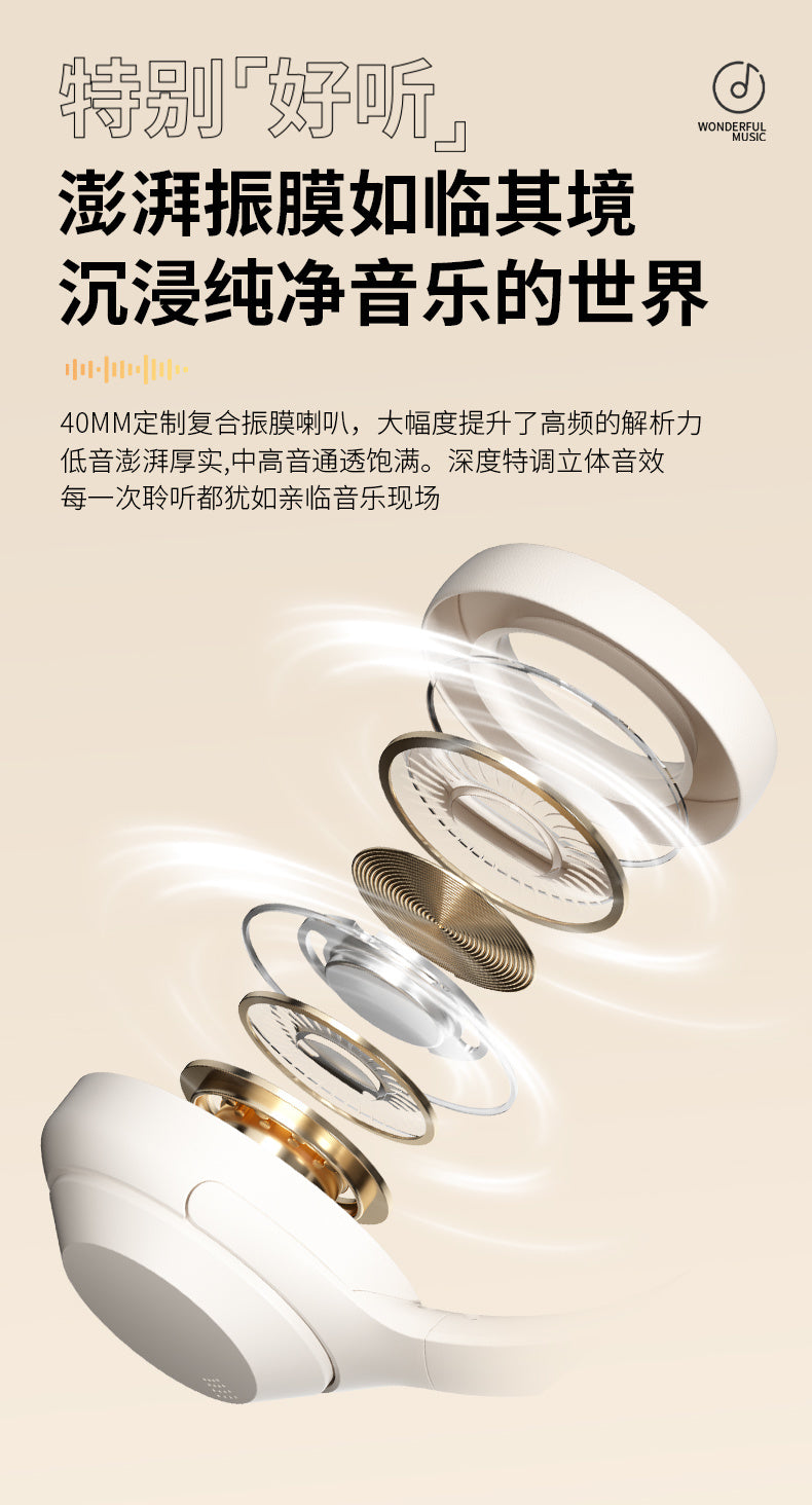 Wireless Headphones Over-Ear Bluetooth Earphones Gaming Long Battery Life Sports Gaming Phone Heavy Bass Noise Canceling Headset