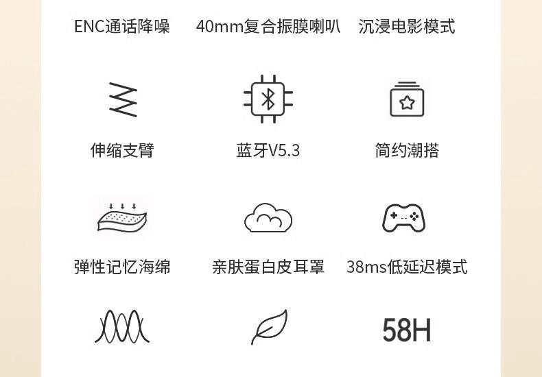 Jingshe Xiaobai Over-Ear Bluetooth Headphones Wireless Earbuds with Microphone for Computer Noise Cancelling Wired Suitable for Sony