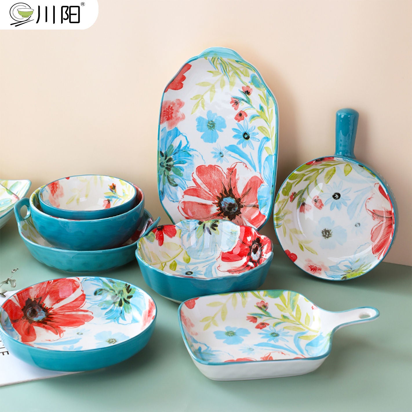 【1327Second-Time Repurchase】Ceramic Tableware Suit Internet Celebrity Combination Plate Household Creative Nordic Style Tableware Bowl and Plates Suit Instant Noodles Rice Bowl