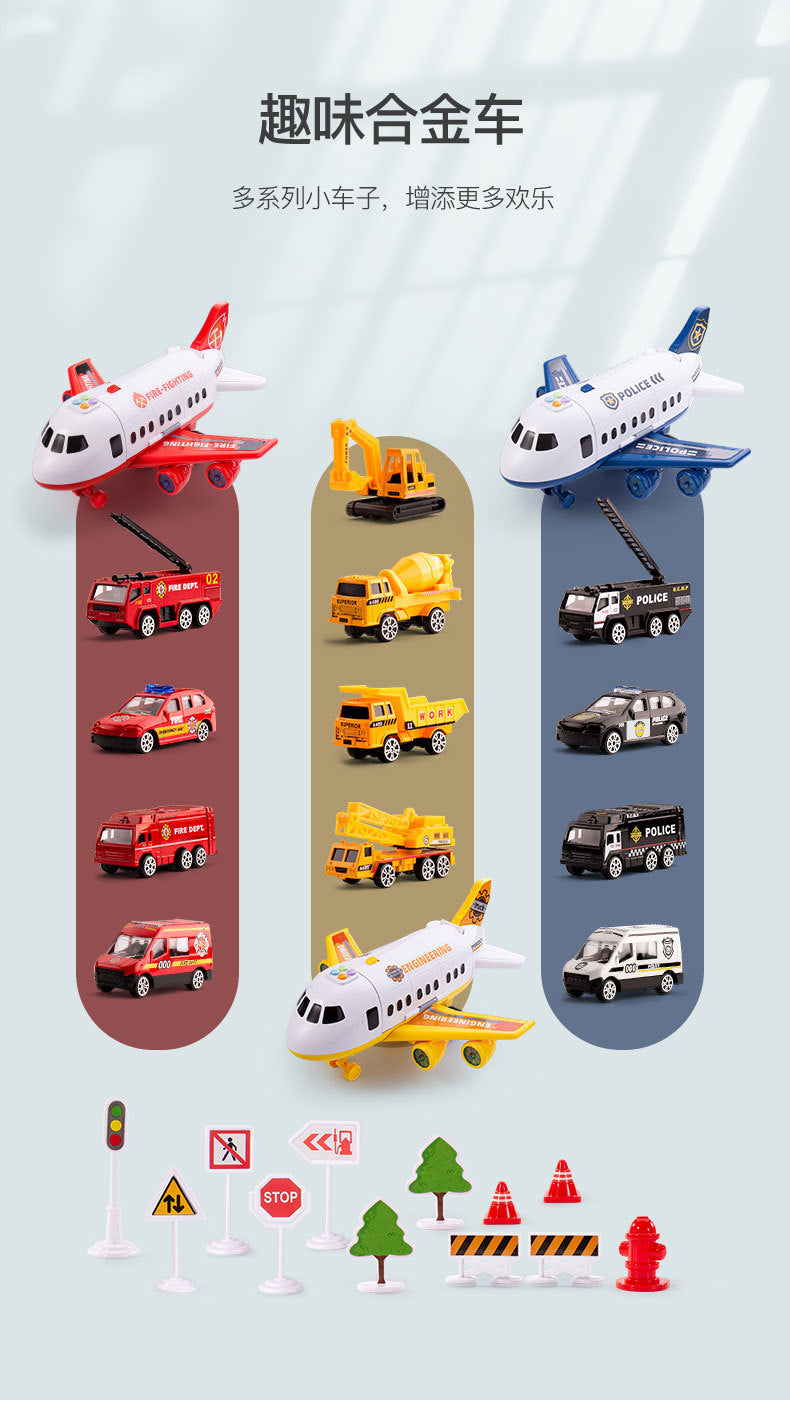 【3.5Ten Thousand People Praise】Large Deformation Storage Aircraft Toy Multifunctional Acousto-Optic Inertia Car Educational Children's Toys5Boy3-6Years Old