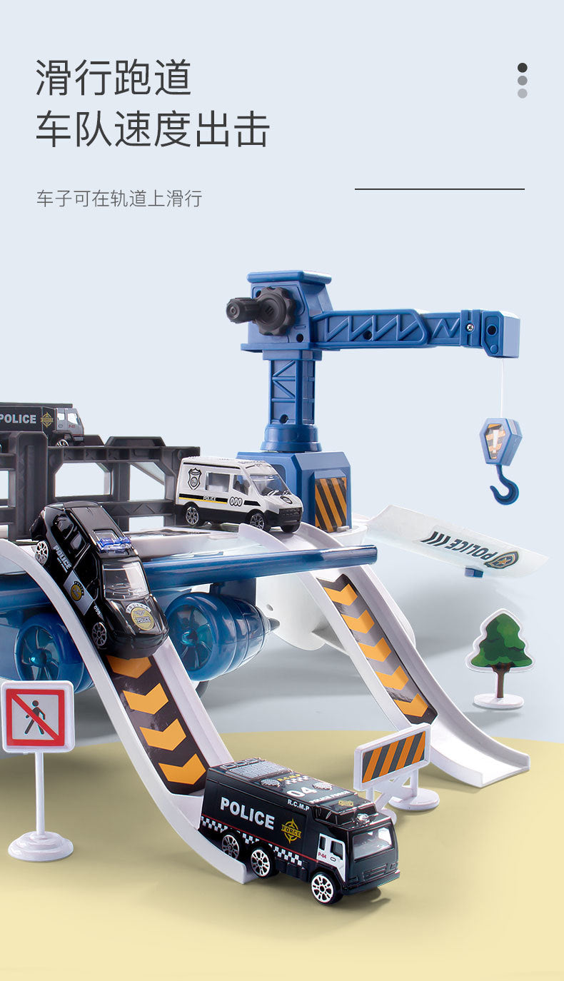 【3.5Ten Thousand People Praise】Large Deformation Storage Aircraft Toy Multifunctional Acousto-Optic Inertia Car Educational Children's Toys5Boy3-6Years Old
