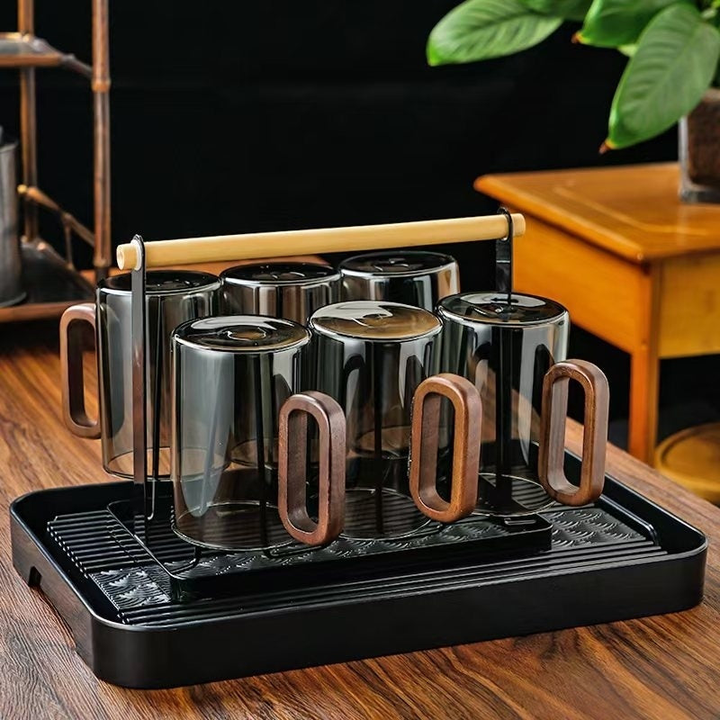 【High-End Texture】Anti-fall Handle Cup Light Luxury Hospitality Tea Cup Glass High Temperature Resistant Living Room Glass Cup Heat-resistant Household High-end Drinking Cup