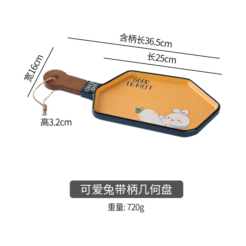 【3051People Collection】Good-looking Cute Rabbit Ceramic Tableware Combination Household Bowl Dish & Plate Suit Special Tableware Housewarming Gift