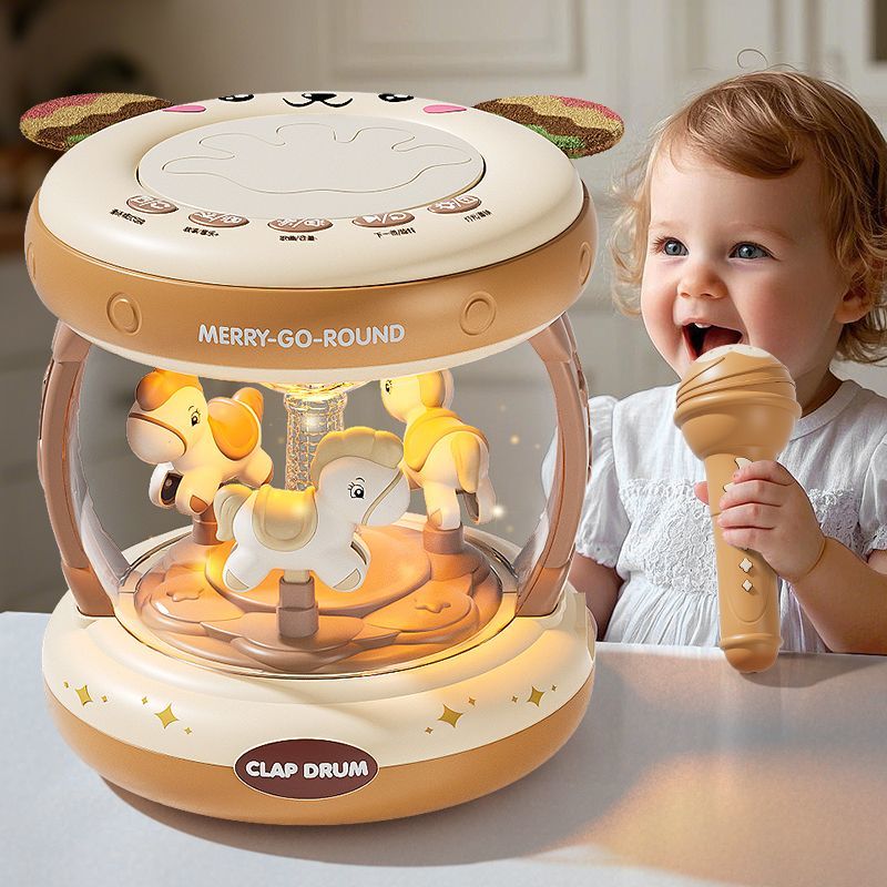 【Early Education Multi-Mode】Rechargeable Bluetooth Hand Hand Drum for Infants and Children0-6-12Months1Years Old3Music Early Educaion Puzzle Baby Toys