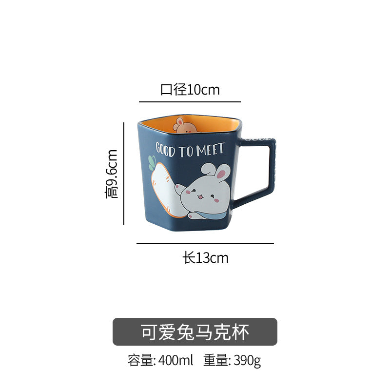 【3051People Collection】Good-looking Cute Rabbit Ceramic Tableware Combination Household Bowl Dish & Plate Suit Special Tableware Housewarming Gift