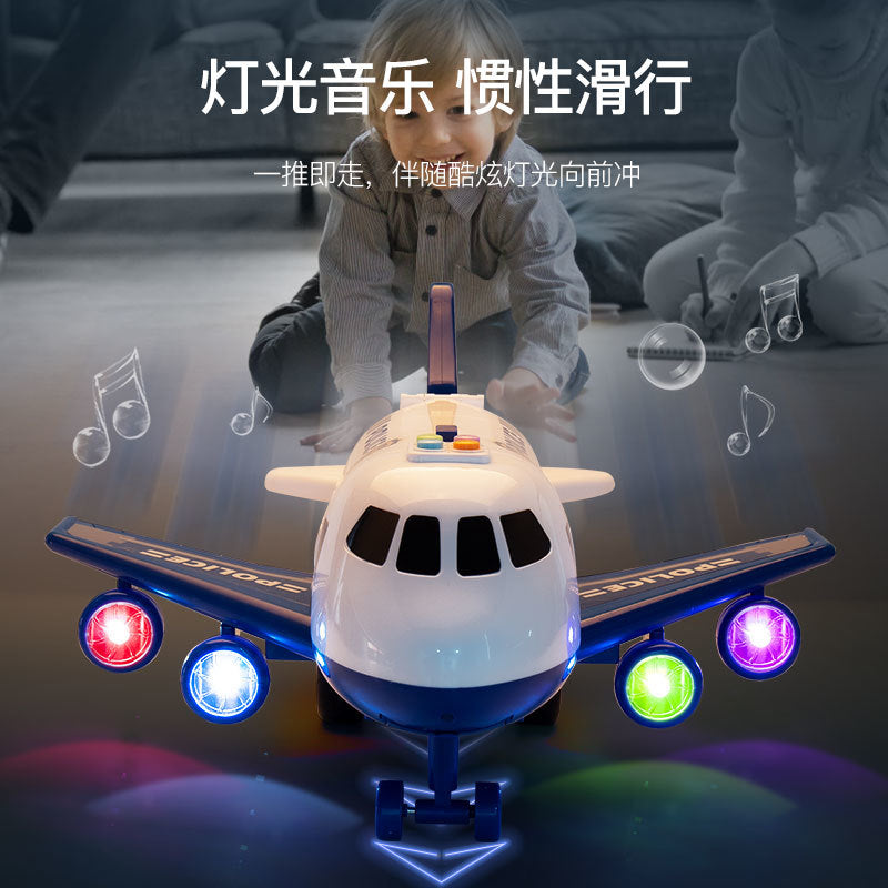 【3.5Ten Thousand People Praise】Large Deformation Storage Aircraft Toy Multifunctional Acousto-Optic Inertia Car Educational Children's Toys5Boy3-6Years Old