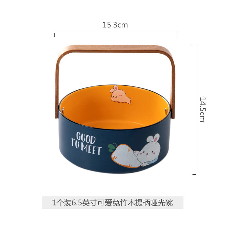 【3051People Collection】Good-looking Cute Rabbit Ceramic Tableware Combination Household Bowl Dish & Plate Suit Special Tableware Housewarming Gift