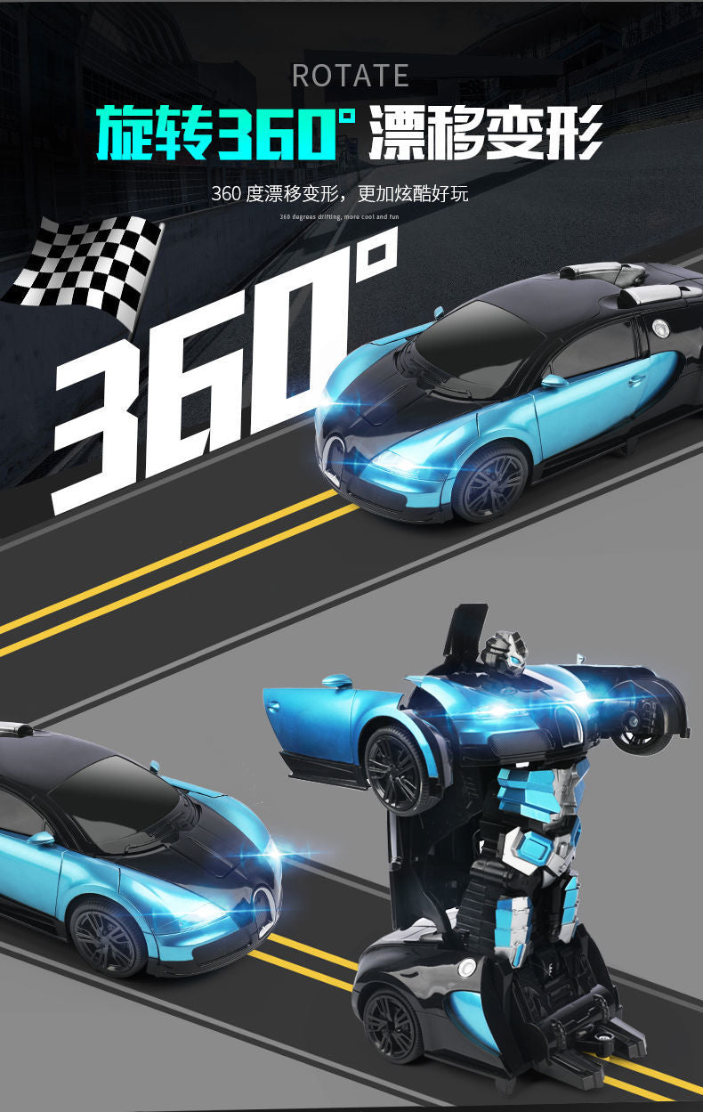【3.3Ten Thousand People Collection】Remote Control Car Sensing Transforming Rechargeable Toy Car King Kong Robot Kids Children's Toy Boys Racing Car