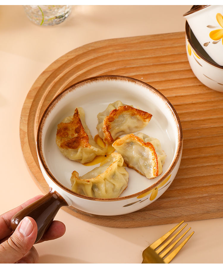 【HTK2388People】Campanula Flower for One Person Bowl Dish Suit Home Cartoon4Person Bowls, Plates, and Chopsticks Trending Creative Couple Pairs2Human Tableware