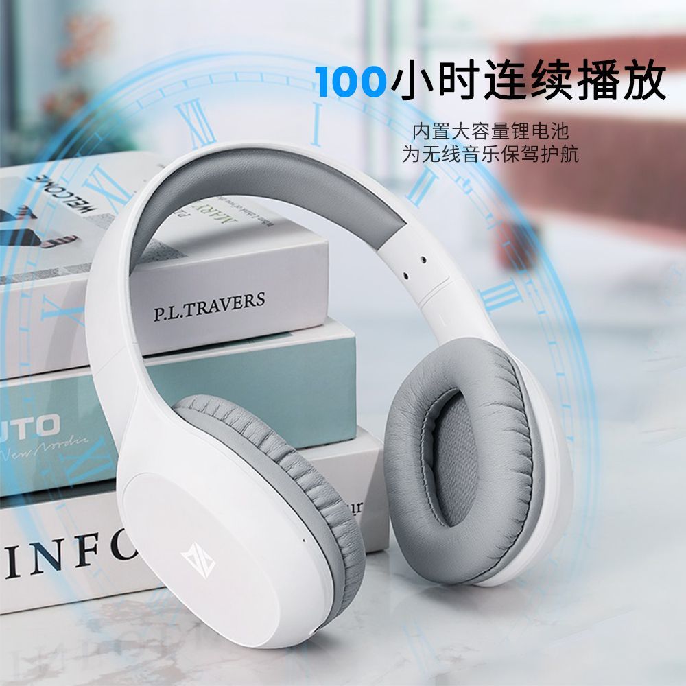 Headphones Over-Ear Bluetooth Android Apple Universal Wireless Student Gaming Music Long Battery Life Heavy Bass Headset