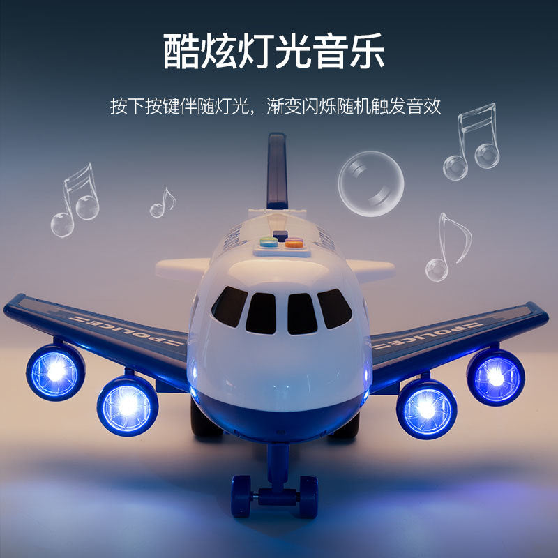 【3.5Ten Thousand People Praise】Large Deformation Storage Aircraft Toy Multifunctional Acousto-Optic Inertia Car Educational Children's Toys5Boy3-6Years Old