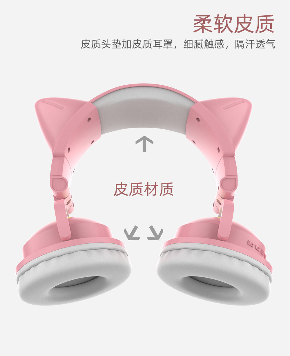 Headphone Head-Mounted Bluetooth E-Sports Games Chicken-Eating FireWire Sister Same Wireless Headset Cool Good-looking High-Profile Figure