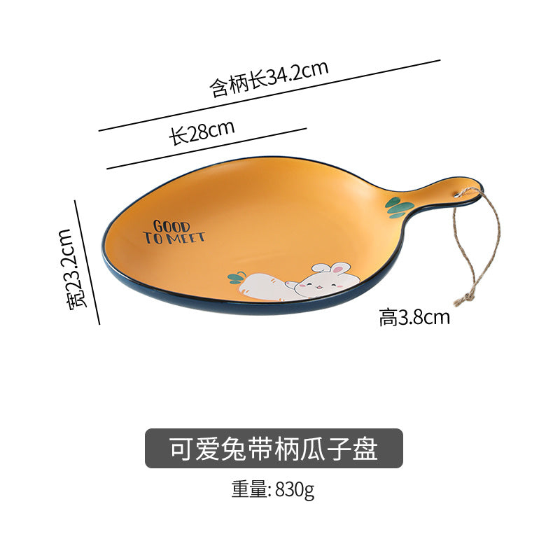 【3051People Collection】Good-looking Cute Rabbit Ceramic Tableware Combination Household Bowl Dish & Plate Suit Special Tableware Housewarming Gift