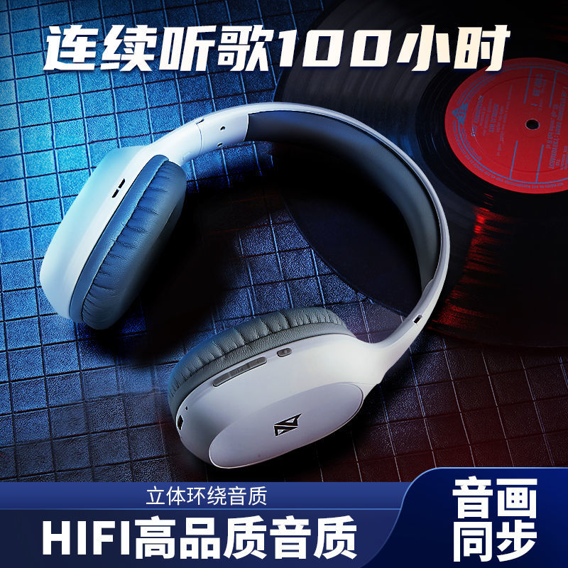 Headphones Over-Ear Bluetooth Android Apple Universal Wireless Student Gaming Music Long Battery Life Heavy Bass Headset