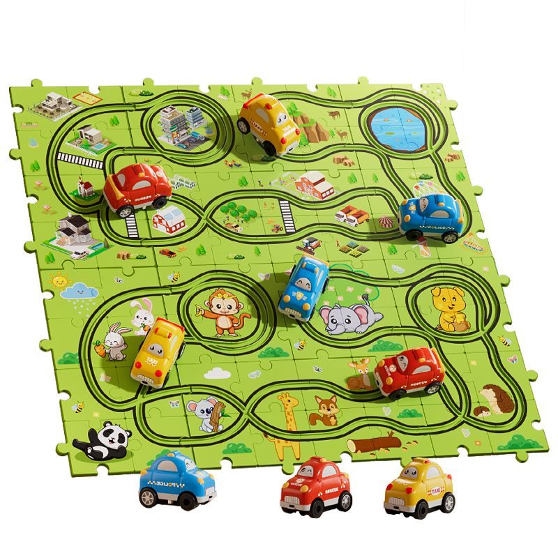 【1Ten Thousand People Praise】Children DIY Puzzle Electric Rail Car Toy Railway Car Baby Boy Assembly Puzzle Birthday Gift6