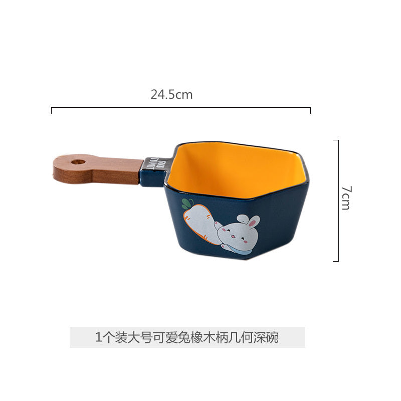 【3051People Collection】Good-looking Cute Rabbit Ceramic Tableware Combination Household Bowl Dish & Plate Suit Special Tableware Housewarming Gift