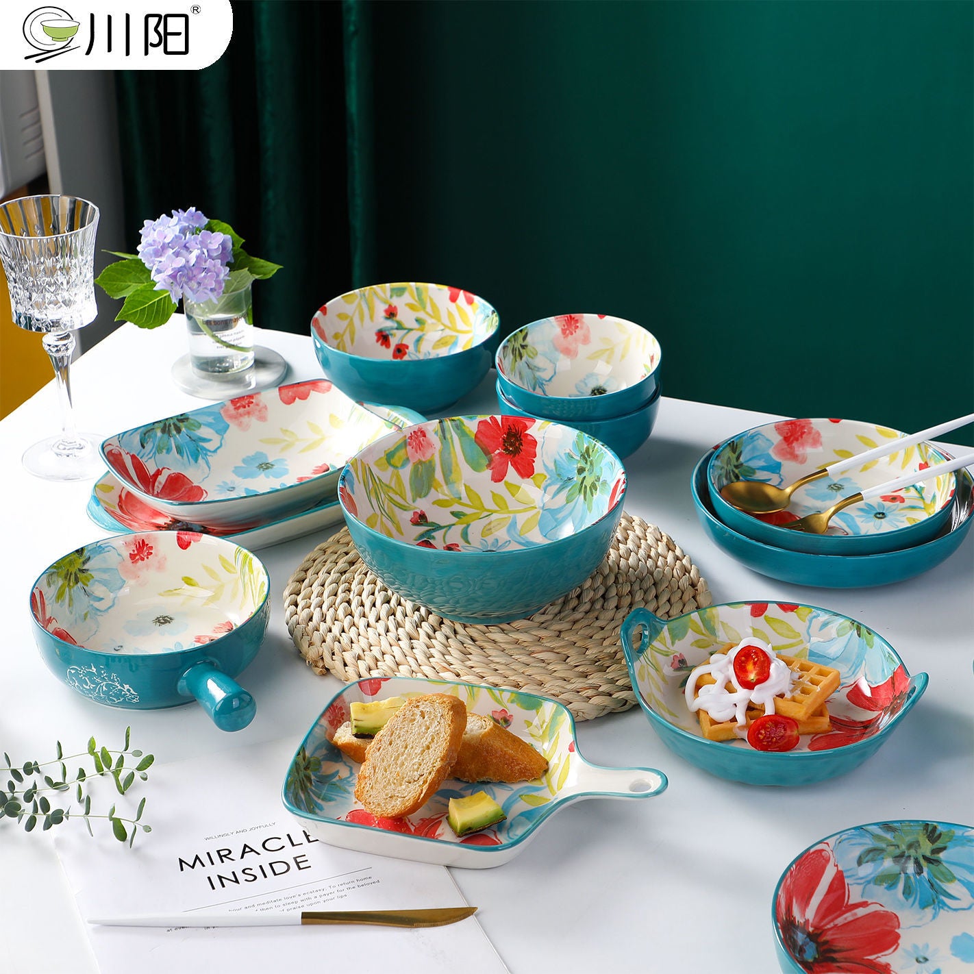 【1327Second-Time Repurchase】Ceramic Tableware Suit Internet Celebrity Combination Plate Household Creative Nordic Style Tableware Bowl and Plates Suit Instant Noodles Rice Bowl