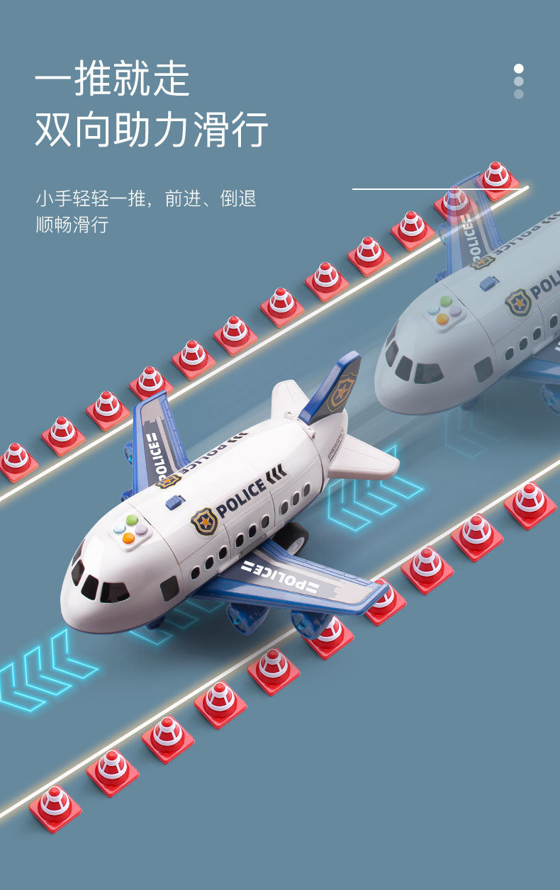 【3.5Ten Thousand People Praise】Large Deformation Storage Aircraft Toy Multifunctional Acousto-Optic Inertia Car Educational Children's Toys5Boy3-6Years Old