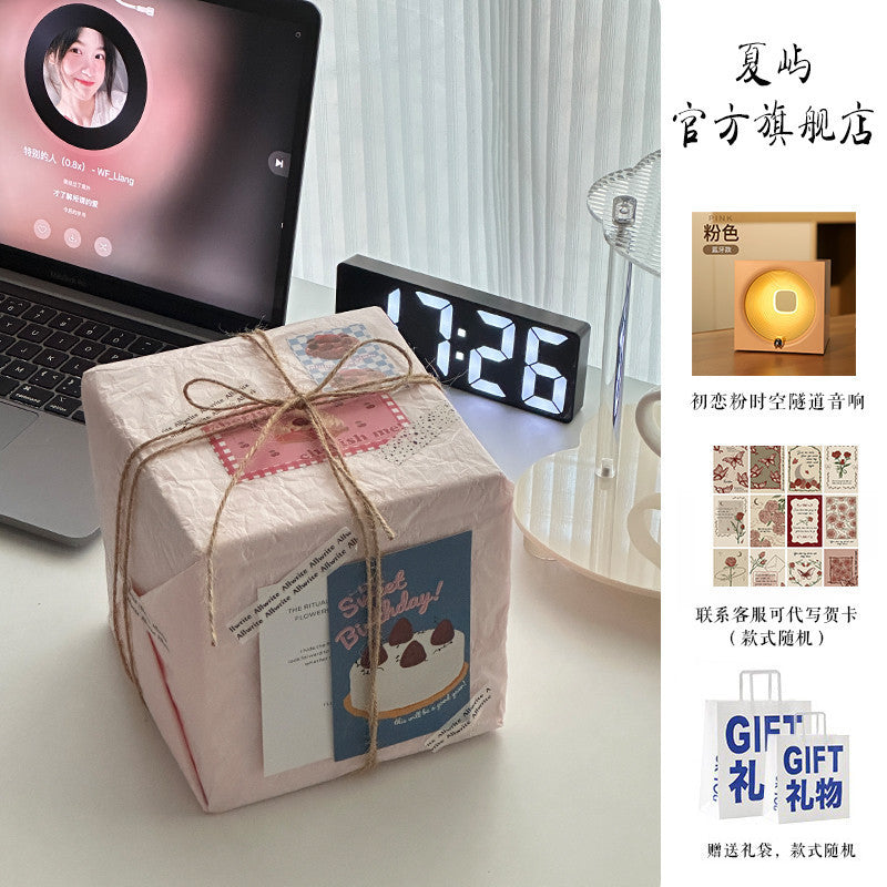 【Various Gift Box Options】Traveling Through Time Speaker Bluetooth Wireless High-Quality Sound Bedroom Atmosphere Night Light Gift for Men and Women Birthday Present