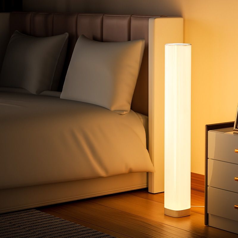 【Soft Light Illuminates the Home】Standing Floor Lamp ins Nordic Minimalist Remote-Control Bedside Lamp for Living Room Sofa and Bedroom Ambient Lighting