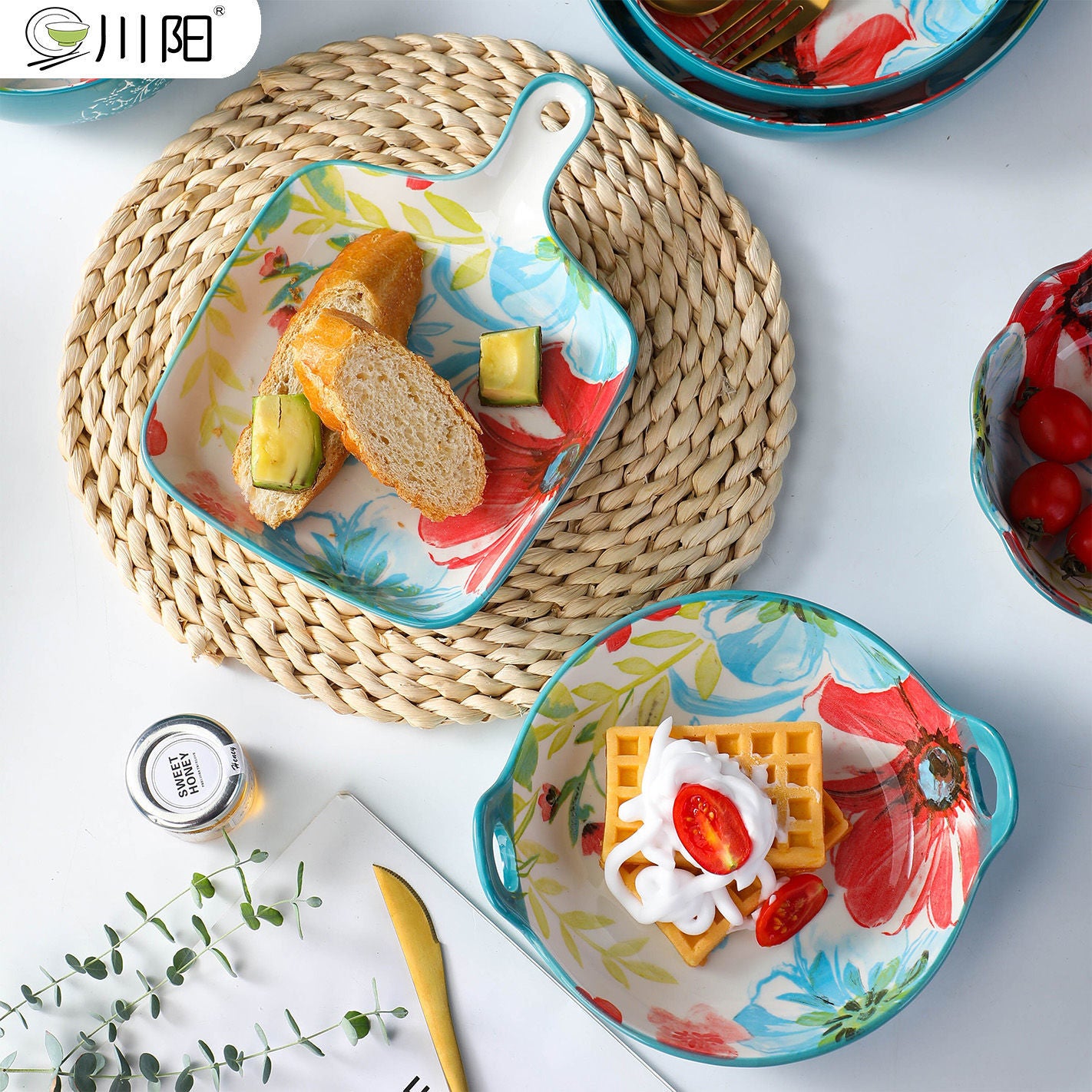 【1327Second-Time Repurchase】Ceramic Tableware Suit Internet Celebrity Combination Plate Household Creative Nordic Style Tableware Bowl and Plates Suit Instant Noodles Rice Bowl