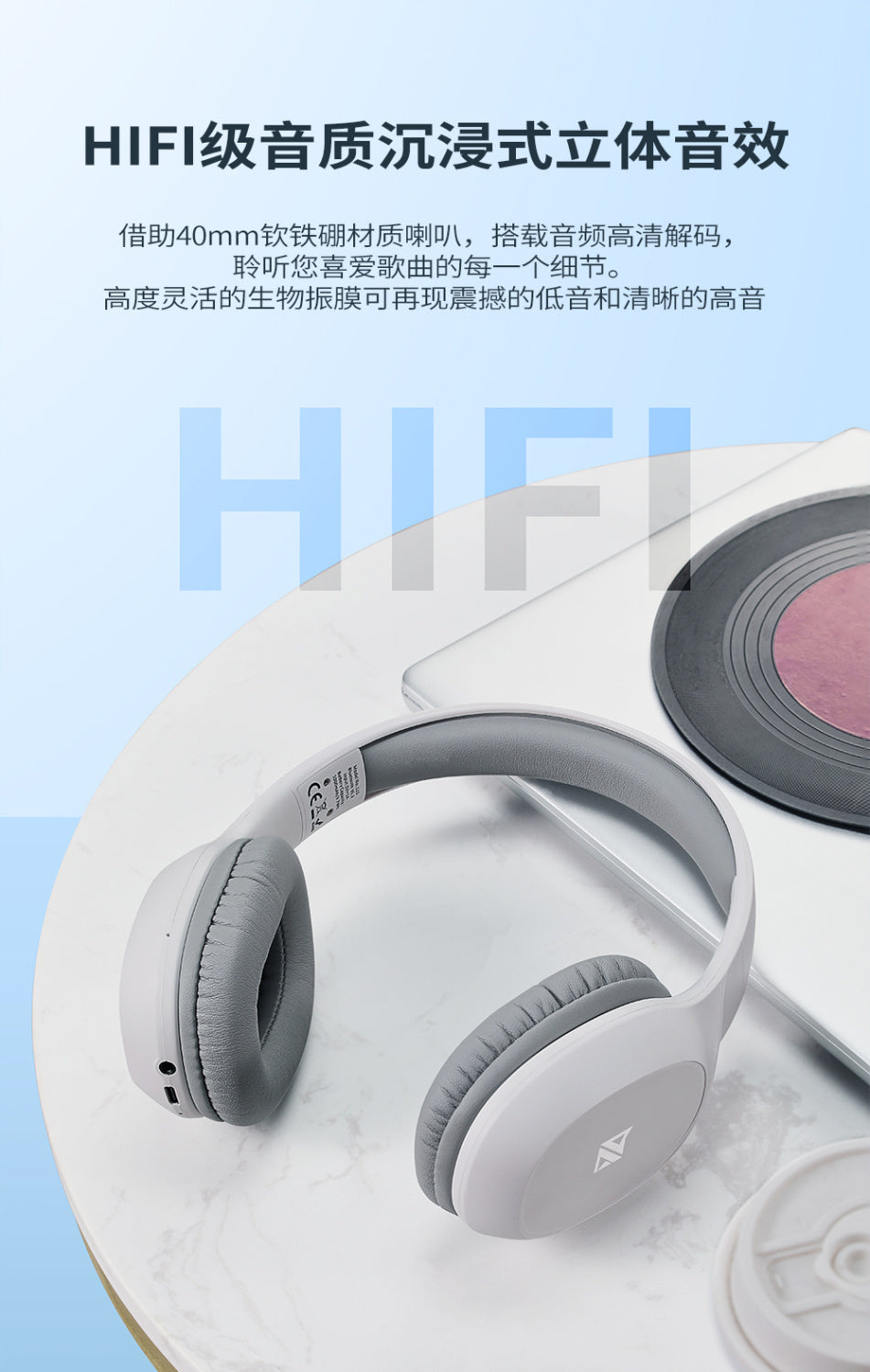 Headphones Over-Ear Bluetooth Android Apple Universal Wireless Student Gaming Music Long Battery Life Heavy Bass Headset