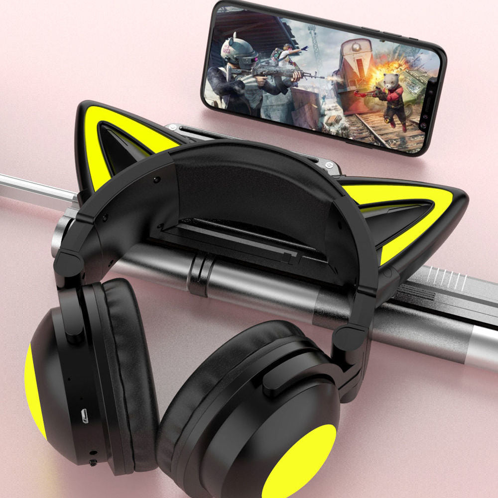 Headphone Head-Mounted Bluetooth E-Sports Games Chicken-Eating FireWire Sister Same Wireless Headset Cool Good-looking High-Profile Figure