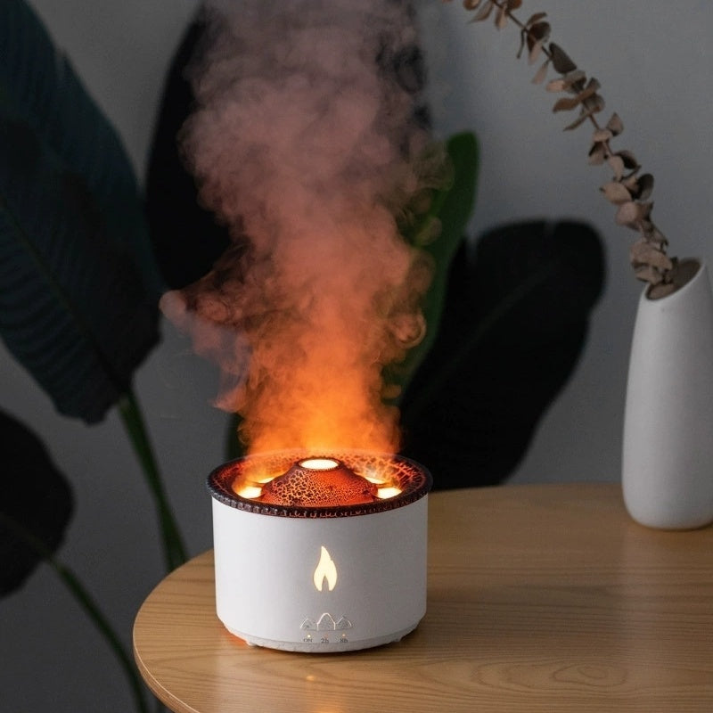 New Raindrop Home Volcano Smoke Ring Aroma Diffuser Flame Silent Large Mist Bedroom Atmosphere Humidifier Remote Control