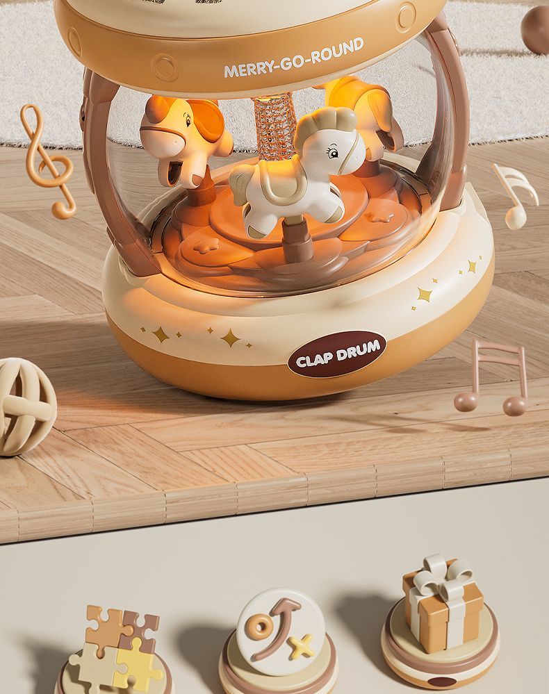 【Early Education Multi-Mode】Rechargeable Bluetooth Hand Hand Drum for Infants and Children0-6-12Months1Years Old3Music Early Educaion Puzzle Baby Toys
