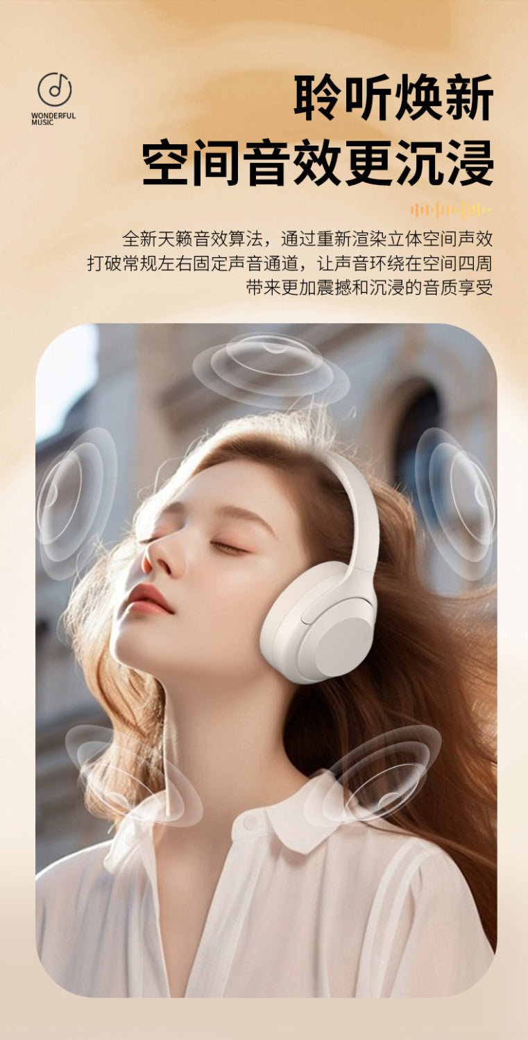 Wireless Headphones Over-Ear Bluetooth Earphones Gaming Long Battery Life Sports Gaming Phone Heavy Bass Noise Canceling Headset