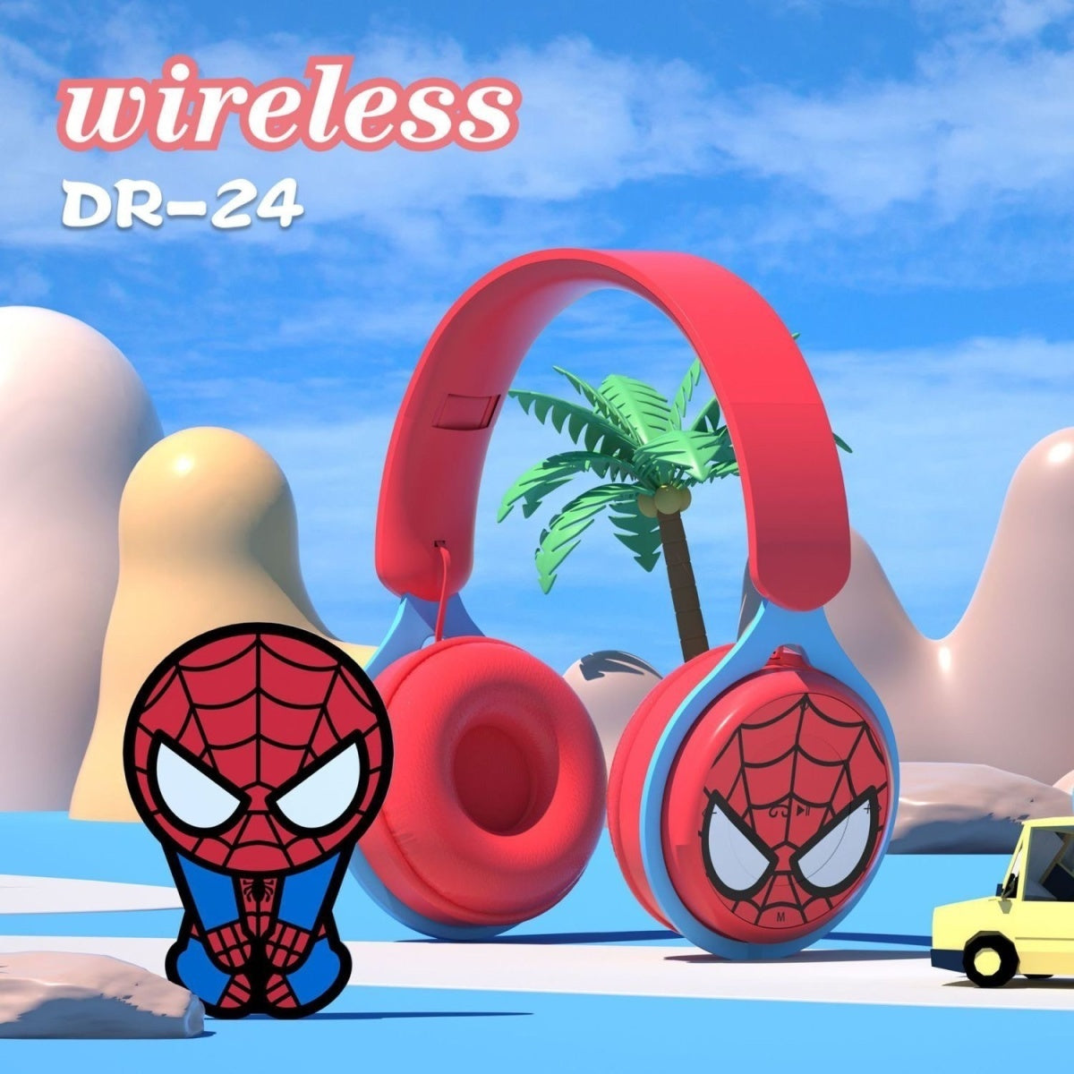 Cool Marvel Headphones Over-Ear Bluetooth for Kids Learning Laptop Wireless Noise-Cancelling Long Battery Life Bluetooth Mickey